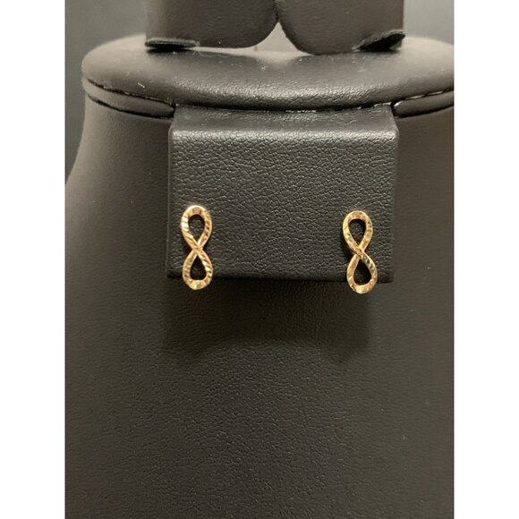 18K Gold Earrings Infinity 1.46 grams Small - Picture 13 of 13